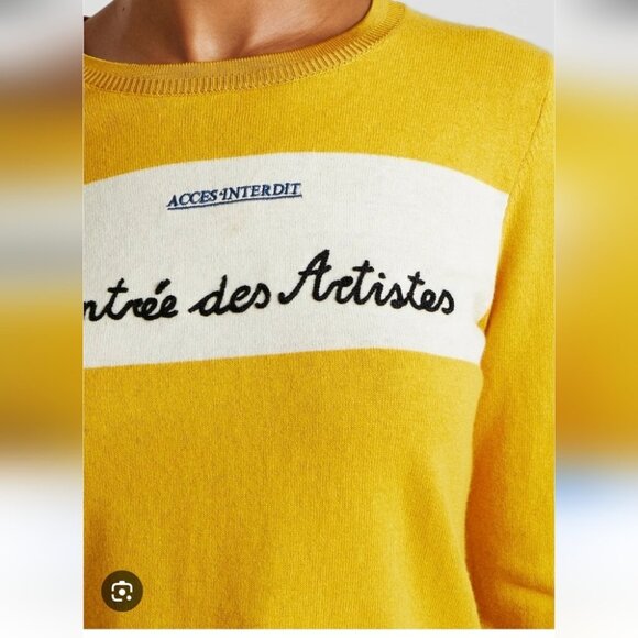 SCOTCH & SODA | Embroidered Sweater Mustard Yellow Cotton Wool Sz S - Picture 2 of 10